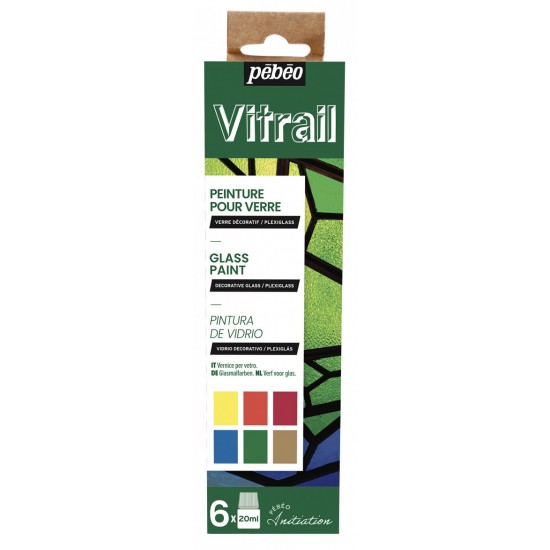 Pebeo Vitrail Glass Paint Initiation Set 6 x 20ml 756421